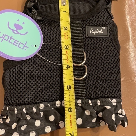 Puptech black polyester shell polka dots dog harness size Medium - Picture 3 of 9
